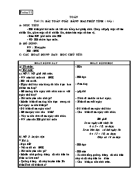 Giáo án dạy Toán lớp 3 - Tuần 11