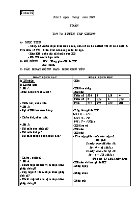 Giáo án dạy Toán lớp 3 - Tuần 16