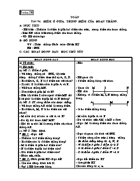 Giáo án dạy Toán lớp 3 - Tuần 20