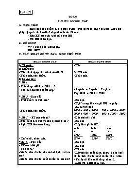 Giáo án dạy Toán lớp 3 - Tuần 21