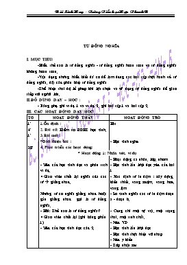 Giáo án Luyện từ và câu 5 - Tuần 1 đến 18 – Trường Tiểu học Hợp Thanh B