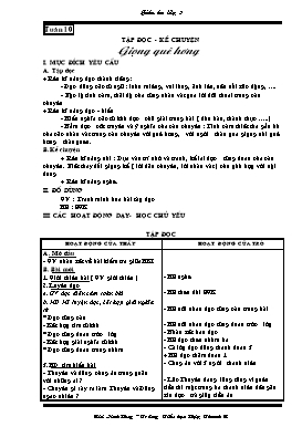 Giáo án môn Tiếng Việt lớp 3 - Tuần 10