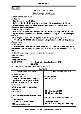 Giáo án môn Tiếng Việt lớp 3 - Tuần 11