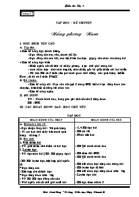 Giáo án môn Tiếng Việt lớp 3 - Tuần 12