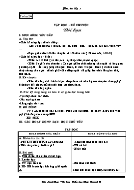 Giáo án môn Tiếng Việt lớp 3 - Tuần 16