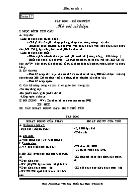 Giáo án môn Tiếng Việt lớp 3 - Tuần 17