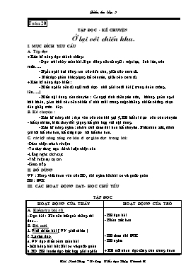 Giáo án môn Tiếng Việt lớp 3 - Tuần 20