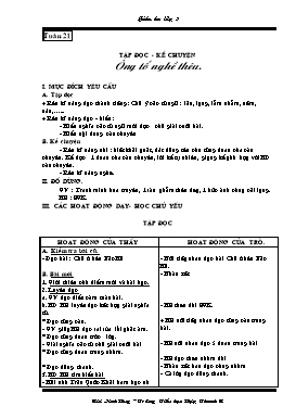 Giáo án môn Tiếng Việt lớp 3 - Tuần 21
