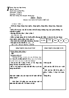 Giáo án Môn Toán 3: Các số có năm chữ số