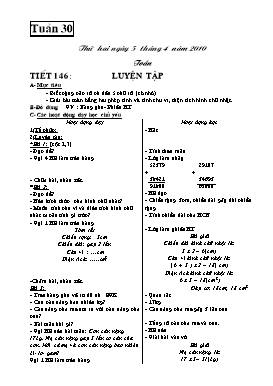 Giáo án môn Toán lớp 3 - Tuần 30