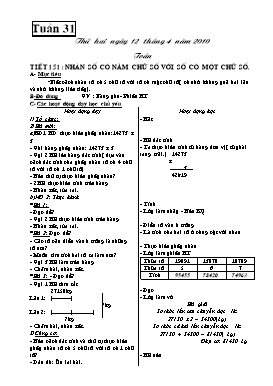 Giáo án môn Toán lớp 3 - Tuần 31