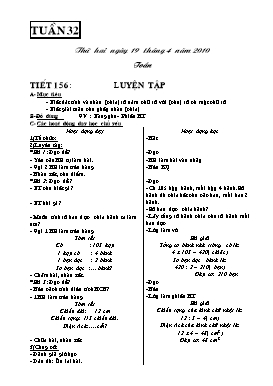 Giáo án môn Toán lớp 3 - Tuần 32