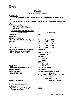 Giáo án môn Toán lớp 3 - Tuần 4