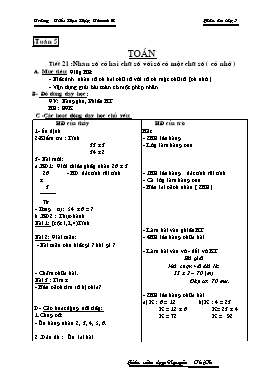 Giáo án môn Toán lớp 3 - Tuần 5