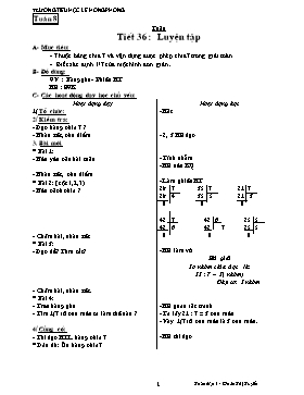 Giáo án môn Toán lớp 3 - Tuần 8