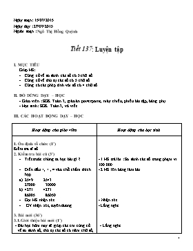 Giáo án Toán 3 Tiết 137: Luyện tập