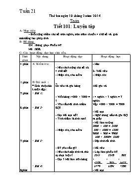 Giáo án Toán 3 Tuần 21