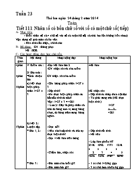 Giáo án Toán 3 Tuần 23