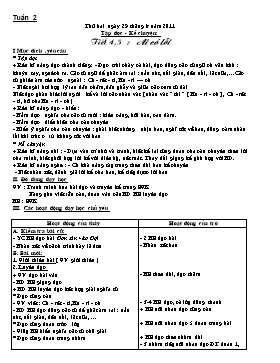 Giáo án Tổng hợp khối 1 - Tuần 2