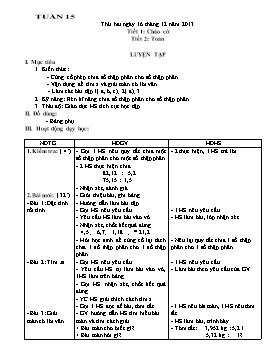 Giáo án Tổng hợp khối 5 - Tuần 15