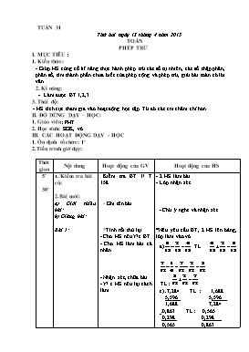 Giáo án Tổng hợp khối 5 - Tuần 31