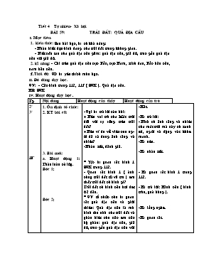 Giáo án Tự nhiên- Xã hội 3 bài 59, 60