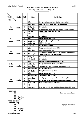 Lịch báo giảng năm học 2014 - 2015 chương trình tuần: 33 lớp 5