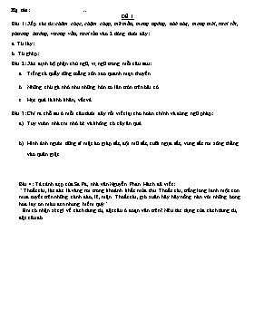 Một số bài Tiếng Việt nâng cao lớp 5