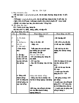 Giáo án Học vần 1 Bài 16: Ôn tập