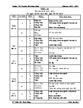 Giáo án Lớp 1 Tuần 35 - Trường TH Nguyễn Thị Minh Khai