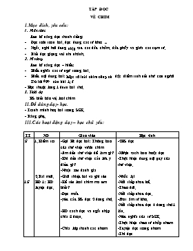 Giáo án môn Tập đọc lớp 2 - Về chim