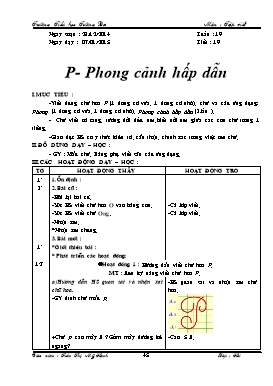 Giáo án môn Tập viết lớp 2 - Tuần 19 - Trường Tiểu học Tường Đa