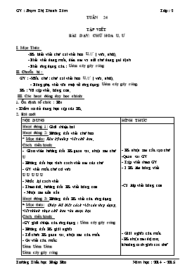 Giáo án môn Tập viết lớp 2 - Tuần 24