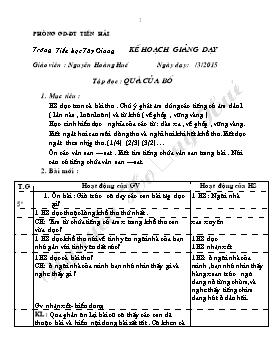 Giáo án Tập đọc 1: Quà của bố