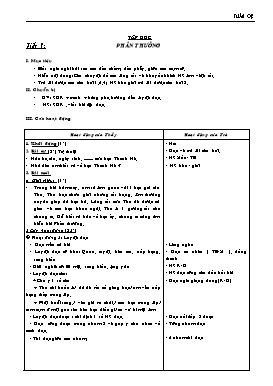 Giáo án Tập đọc - Tiết 1: Phần thưởng