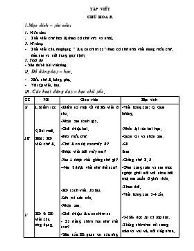 Giáo án Tập viết: Chữ hoa R