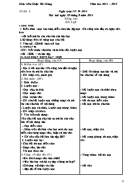 Giáo án tổng hợp lớp 2 - Tuần 1 năm 2014