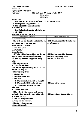 Giáo án tổng hợp lớp 2 - Tuần 10 - Giáp Thị Giang