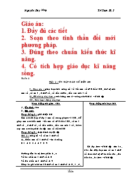 Giáo án tổng hợp lớp 2 - Tuần 20 - Nguyễn Duy Hưng