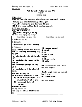 Kế hoạch dạy học lớp 2 - Tuần 26