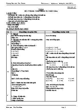 Kế hoạch dạy học lớp 2 - Tuần 27