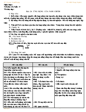 Giáo án Vật lý 9 - Tiết 27, Bài 26: Ứng dụng của nam châm - Nguyễn Thanh Phương