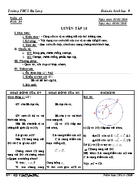 Giáo án Hình học 9 - Tiết 34: Luyện tập Bài 8 - Năm học 2015-2016 - Hồ Viết Uyên Nhi