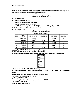 Bài tập thực hành Excel 2003