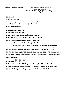 Đề thi olympic Toán 8 năm học: 2014 - 2015