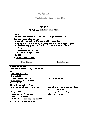 Giáo án môn học lớp 2 - Tuần 19 năm học 2016