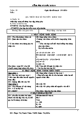 Giáo án môn Toán 6 - Bài 12 đến bài 17