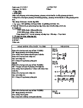 Giáo án môn Toán 6 - Tiết 61, 62, 63, 64