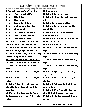 Tin học - Bài tập thực hành word 2003