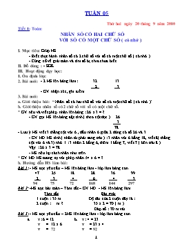 Giáo án môn học lớp 3 - Tuần 5